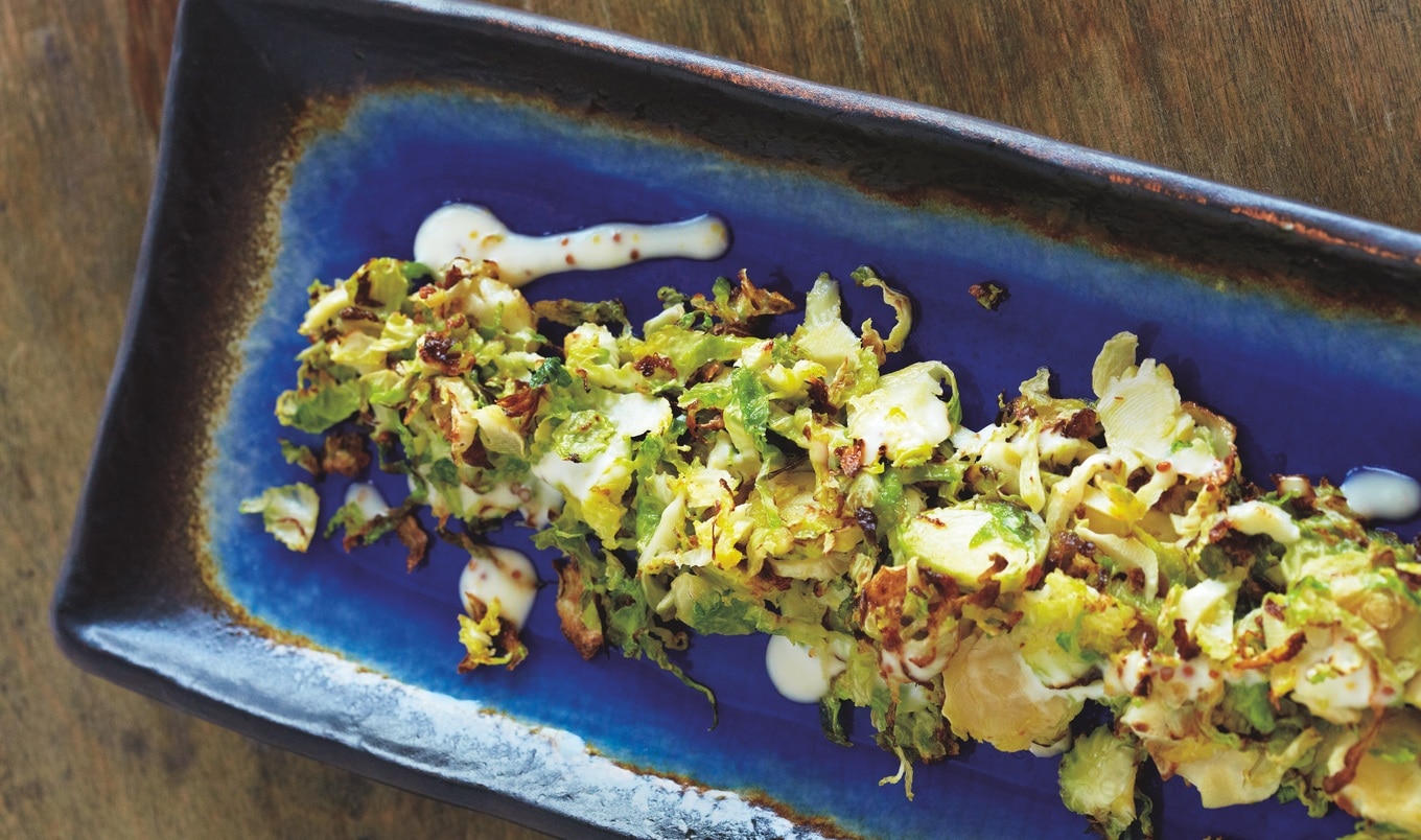 Shaved Brussels Sprouts With Creamy Mustard Sauce