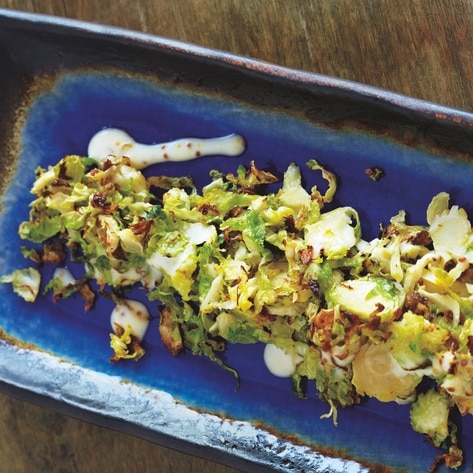 Shaved Brussels Sprouts With Creamy Mustard Sauce