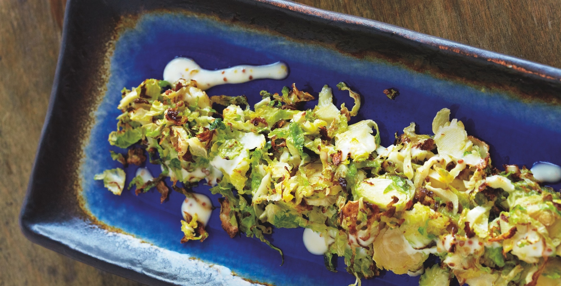 Shaved Brussels Sprouts With Creamy Mustard Sauce