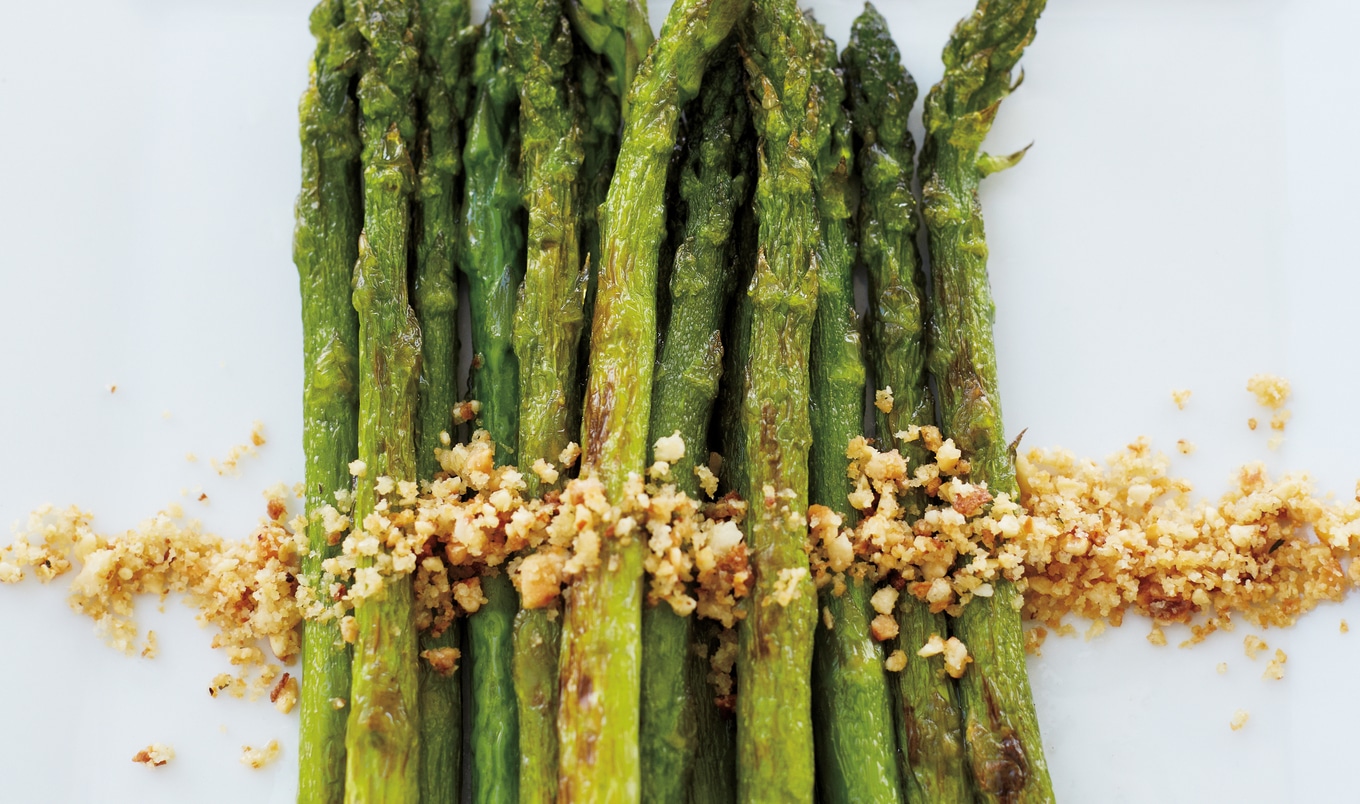 Roasted Asparagus with Vegan Hazelnut Picada&nbsp;