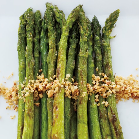 Roasted Asparagus with Vegan Hazelnut Picada 