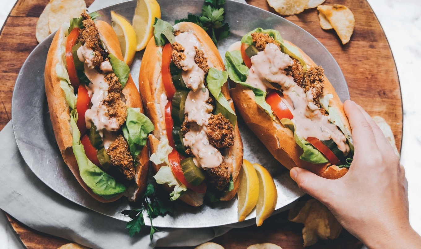 Crispy Vegan Oyster Mushroom Po’Boy