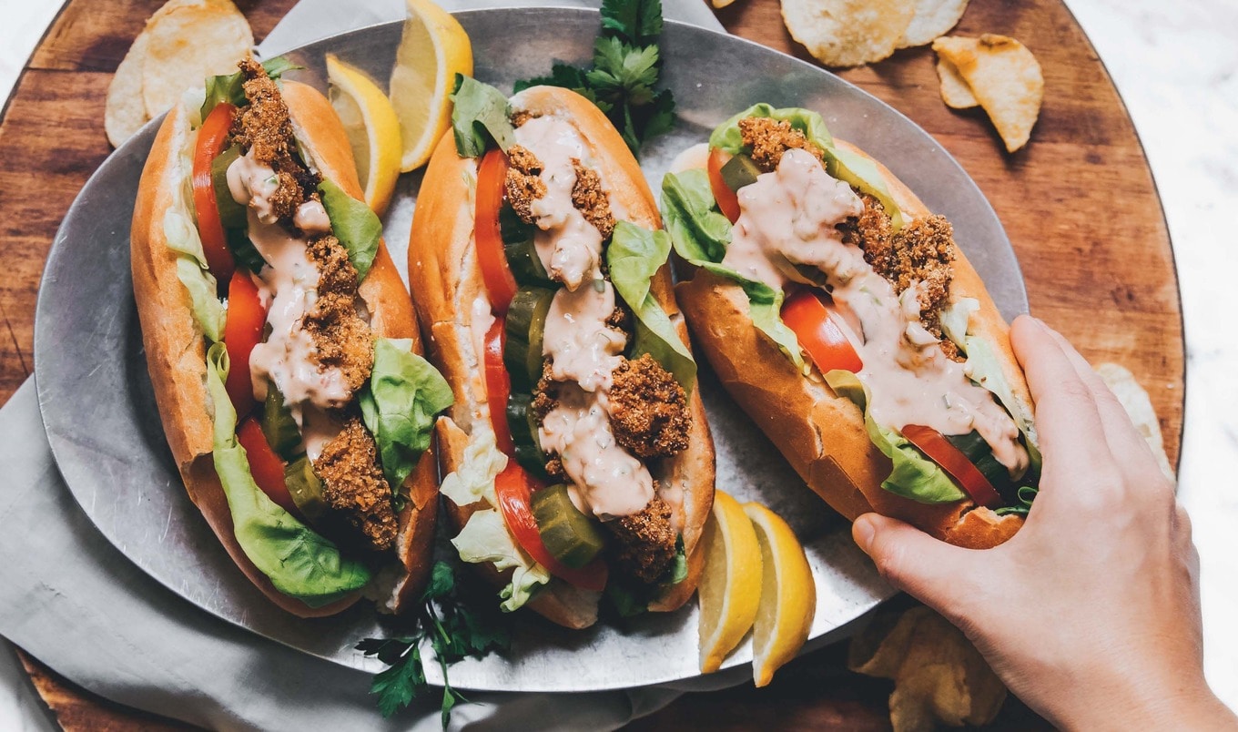 Crispy Vegan Oyster Mushroom Po’Boy