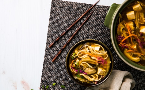Vegan Hot-and-Sour Shiitake Udon Soup