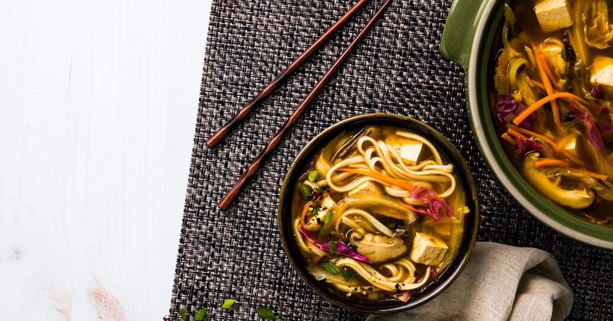 Vegan Hot-and-Sour Shiitake Udon Soup