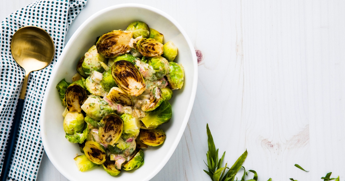 Healthy Vegan Tarragon Mustard Brussels Sprouts - Vimarsana News