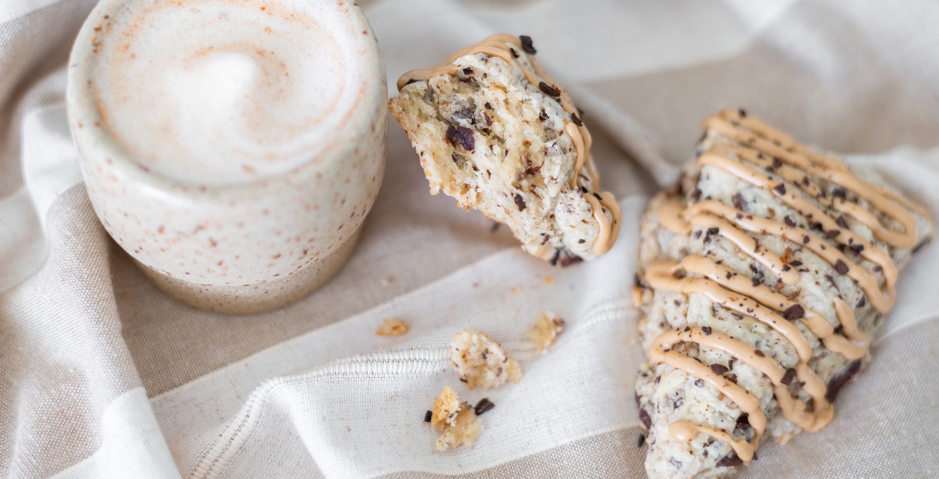 Chocolaty Coffee Scones With Espresso Glaze