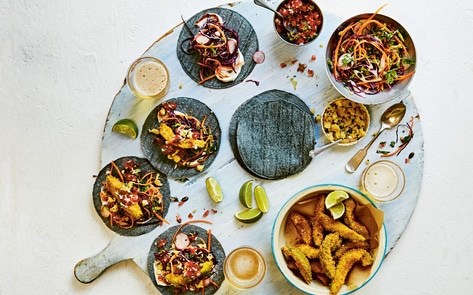 Vegan Fried Avocado Wedge Tacos