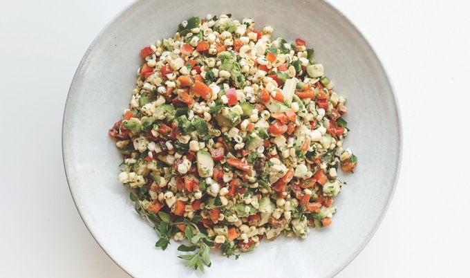 Vegan Summer Picnic Poblano Pepper Salad 