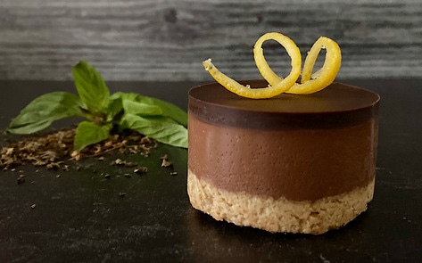 Vegan Holy Basil and Orange Chocolate Custard Tarts