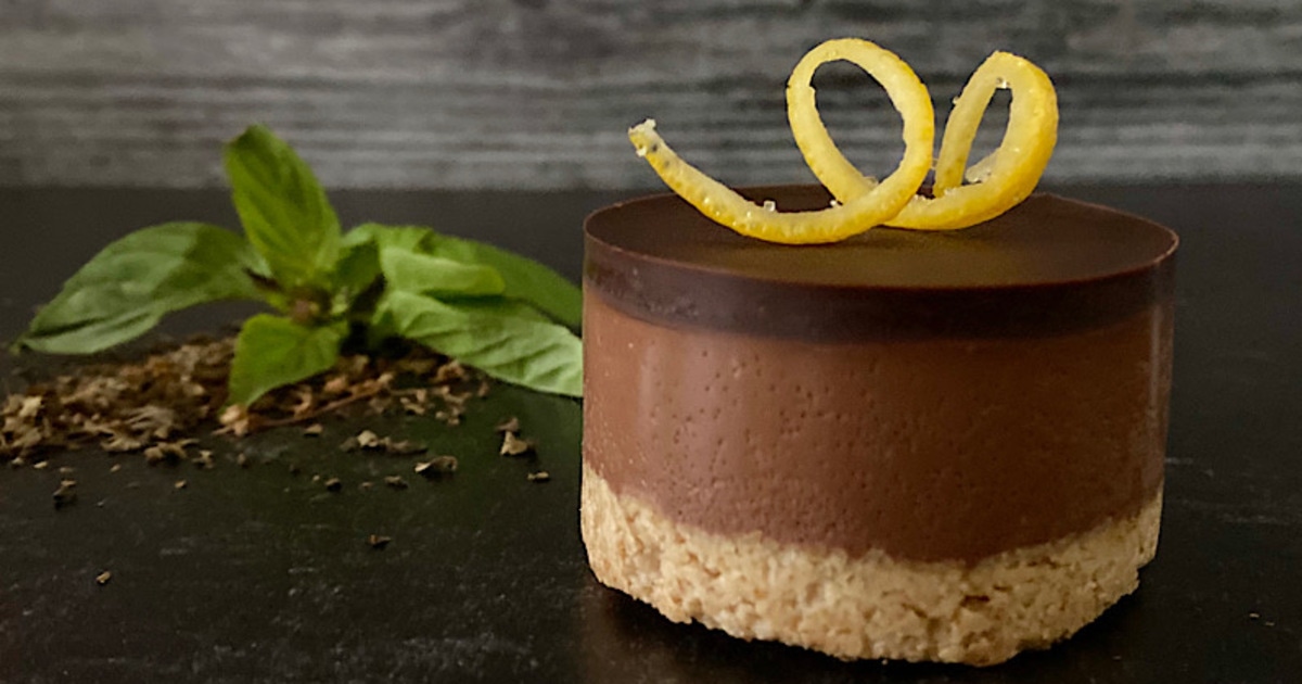 Vegan Holy Basil and Chocolate Orange Custard Tarts | VegNews