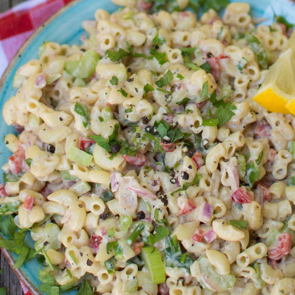 Easy Vegan Pasta Salad With Creamy Mustard Dressing&nbsp;