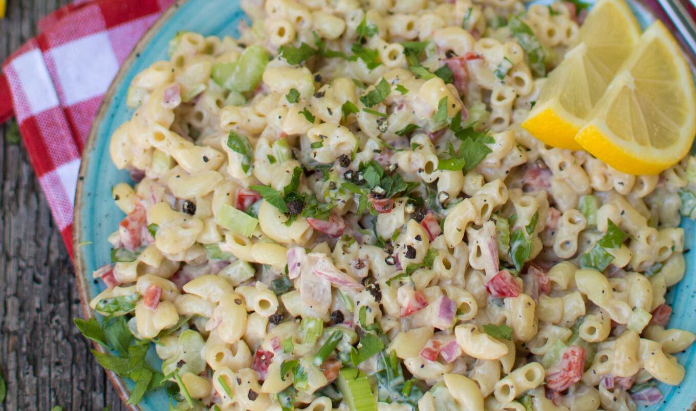 Easy Vegan Pasta Salad With Creamy Mustard Dressing&nbsp;