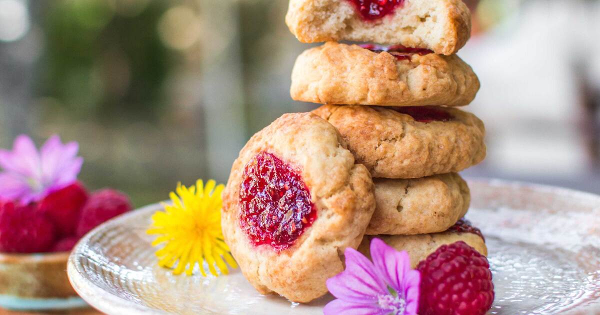 Vegan Raspberry Thumbprint Cookies | VegNews