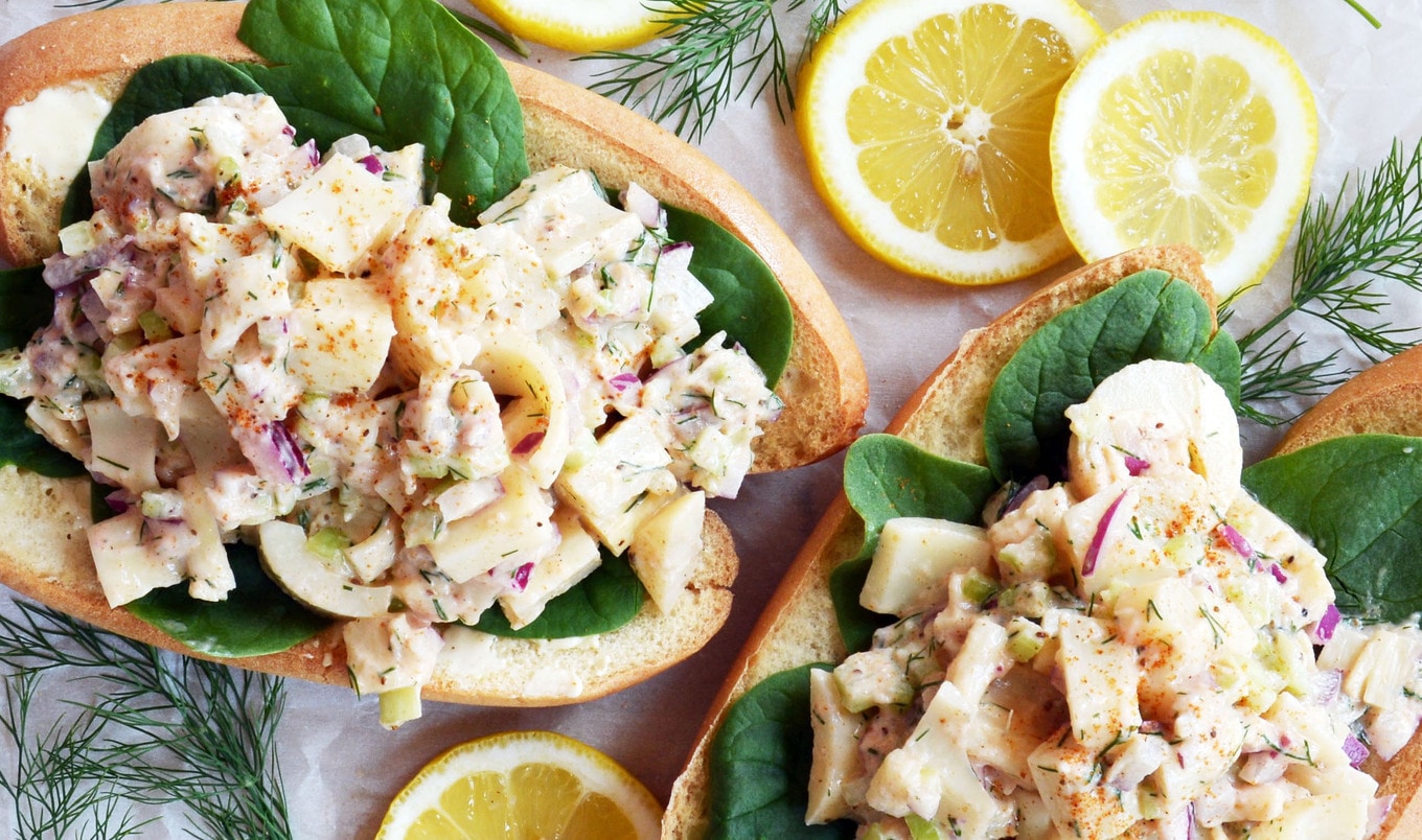 Easy Vegan Lobster Rolls with Hearts of Palm