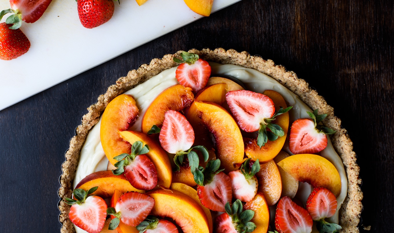 Vegan Summer Fruit Tart With Vanilla Custard and Pecan-Oat Crust