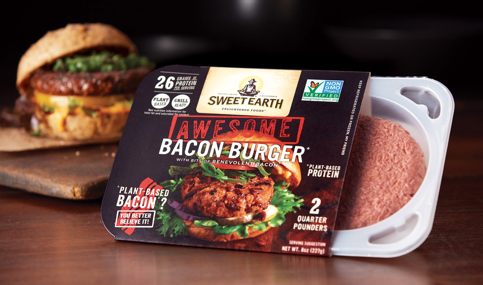 Sweet Earth Launches Vegan Bacon-Filled Burger
