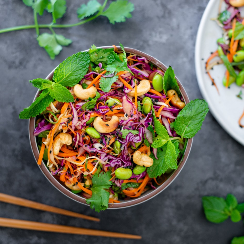 Vegan Rainbow Thai Cashew Salad