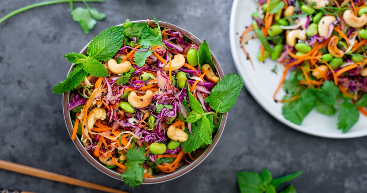 Vegan Rainbow Thai Cashew Salad