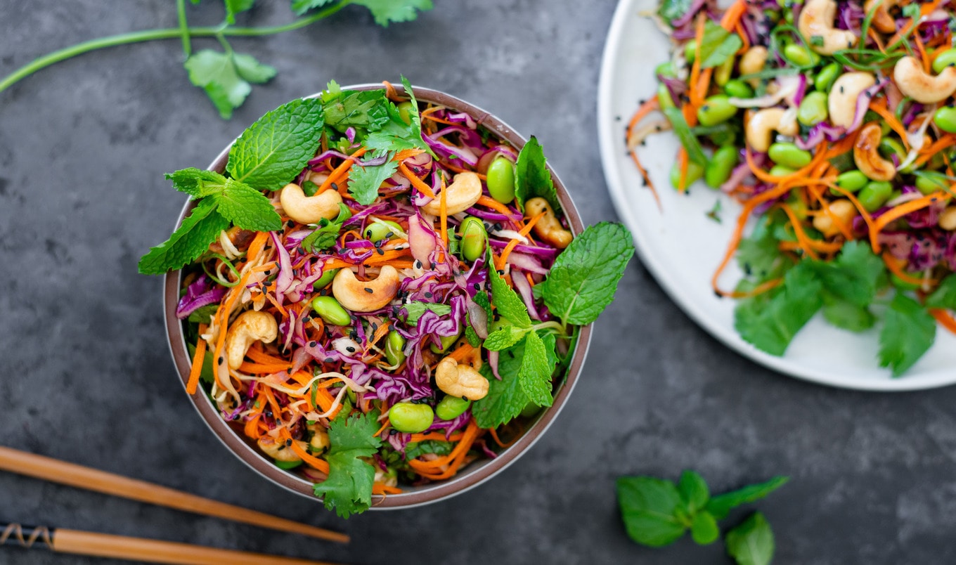 Vegan Rainbow Thai Cashew Salad