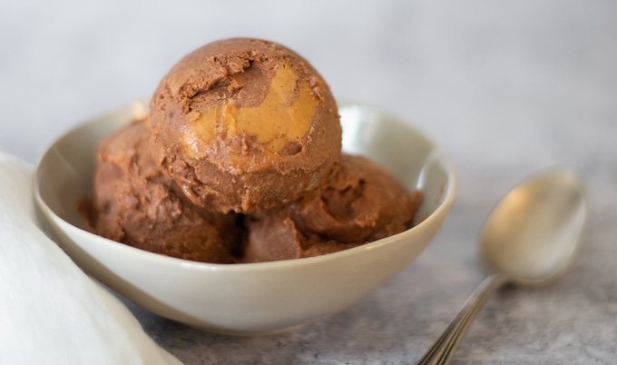 Vegan Chocolate Peanut Butter Swirl Banana Ice Cream