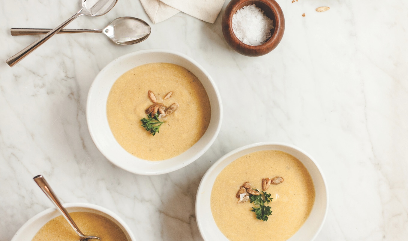 Creamy Vegan Roasted Kabocha Squash Soup