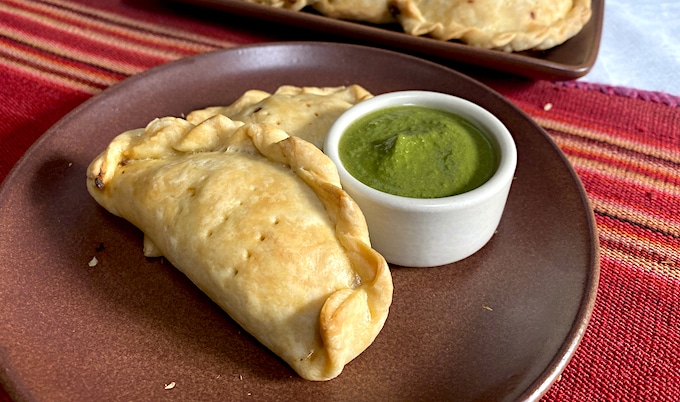 Vegan Beef Empanadas with Aji Verde