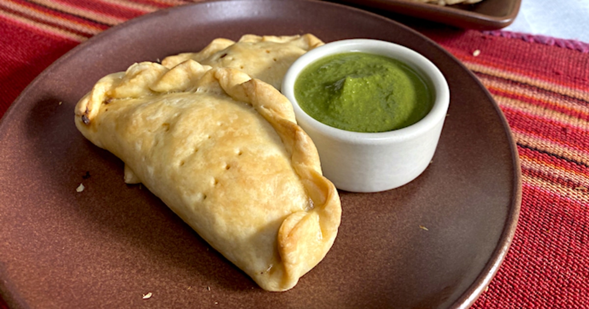 Vegan Beef Empanadas With Spicy Aji Verde | VegNews
