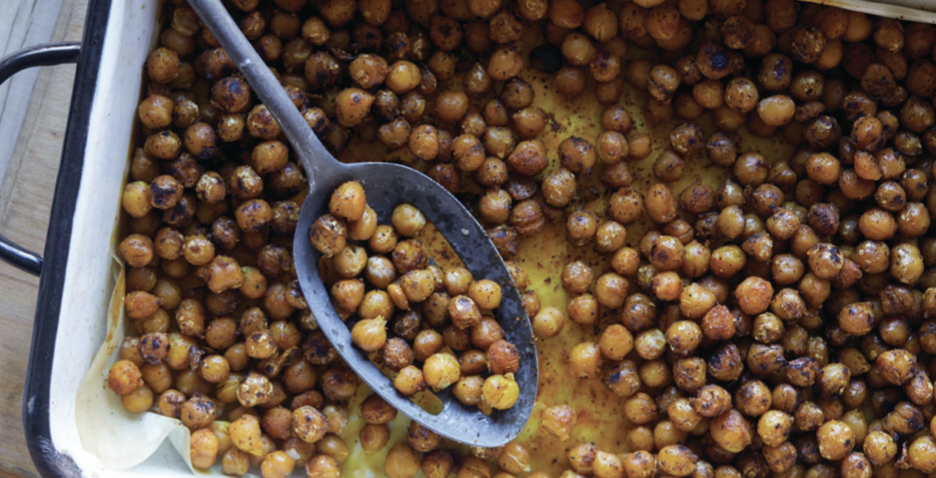 Crispy Flamin’ Roasted Chickpeas