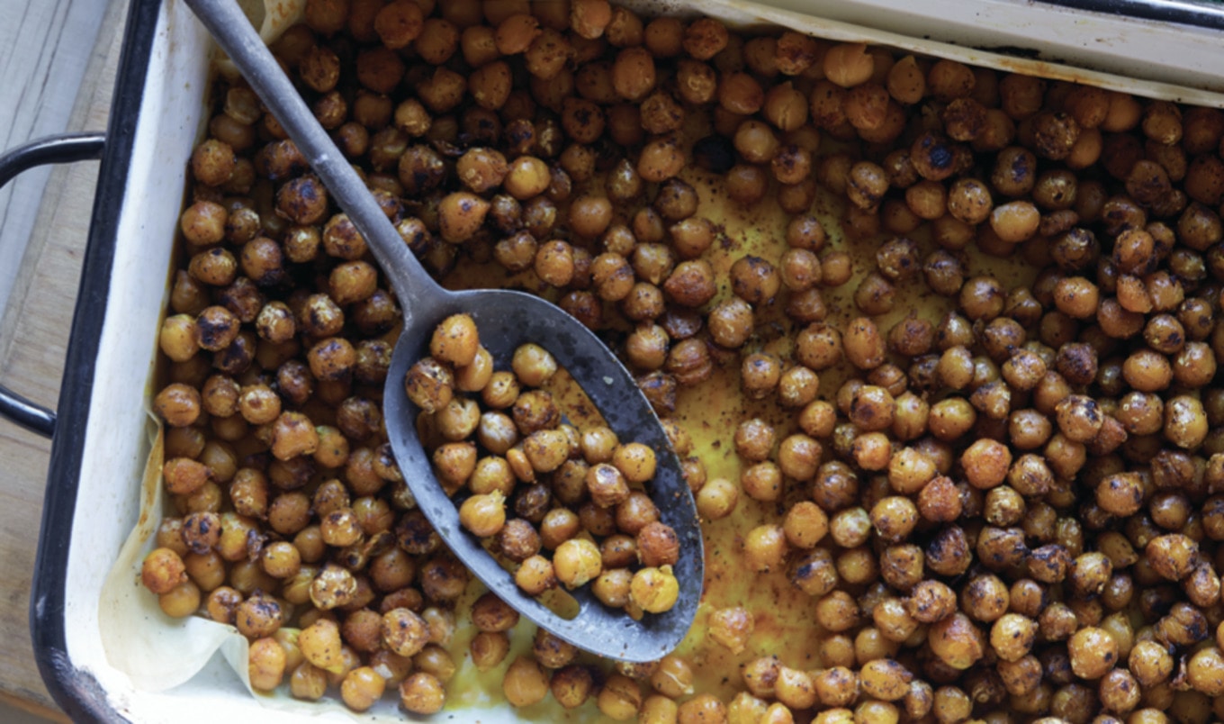 Crispy Flamin’ Roasted Chickpeas