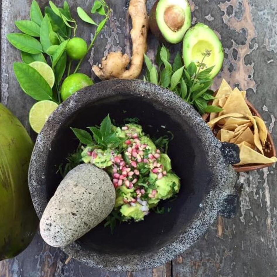 Leveled-Up Guacamole With Pomegranate and Cacao