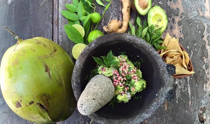 Leveled-Up Guacamole with Pomegranate & Cacao