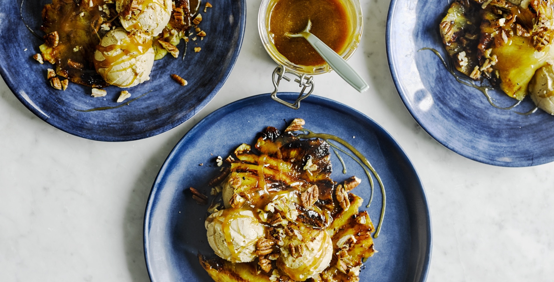 Grilled Cinnamon Pineapples With Salted Caramel Sauce