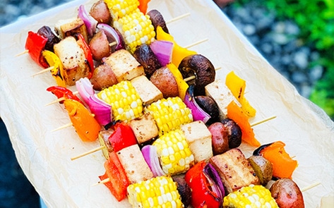 Marinated Tofu Veggie Kebabs