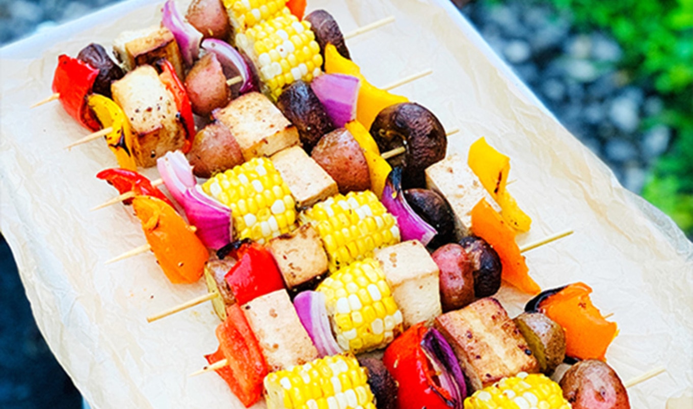 Marinated Tofu Veggie Kebabs