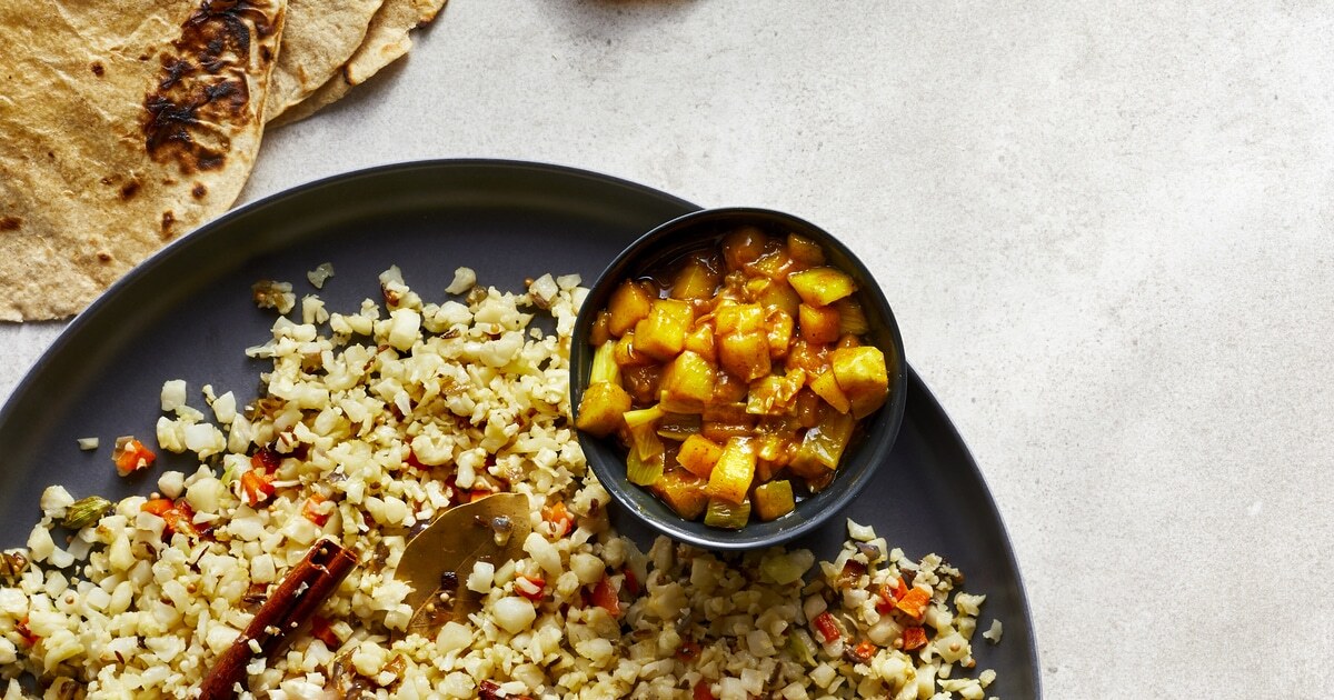 Cauliflower Rice Biryani With Homemade Mango Chutney | VegNews