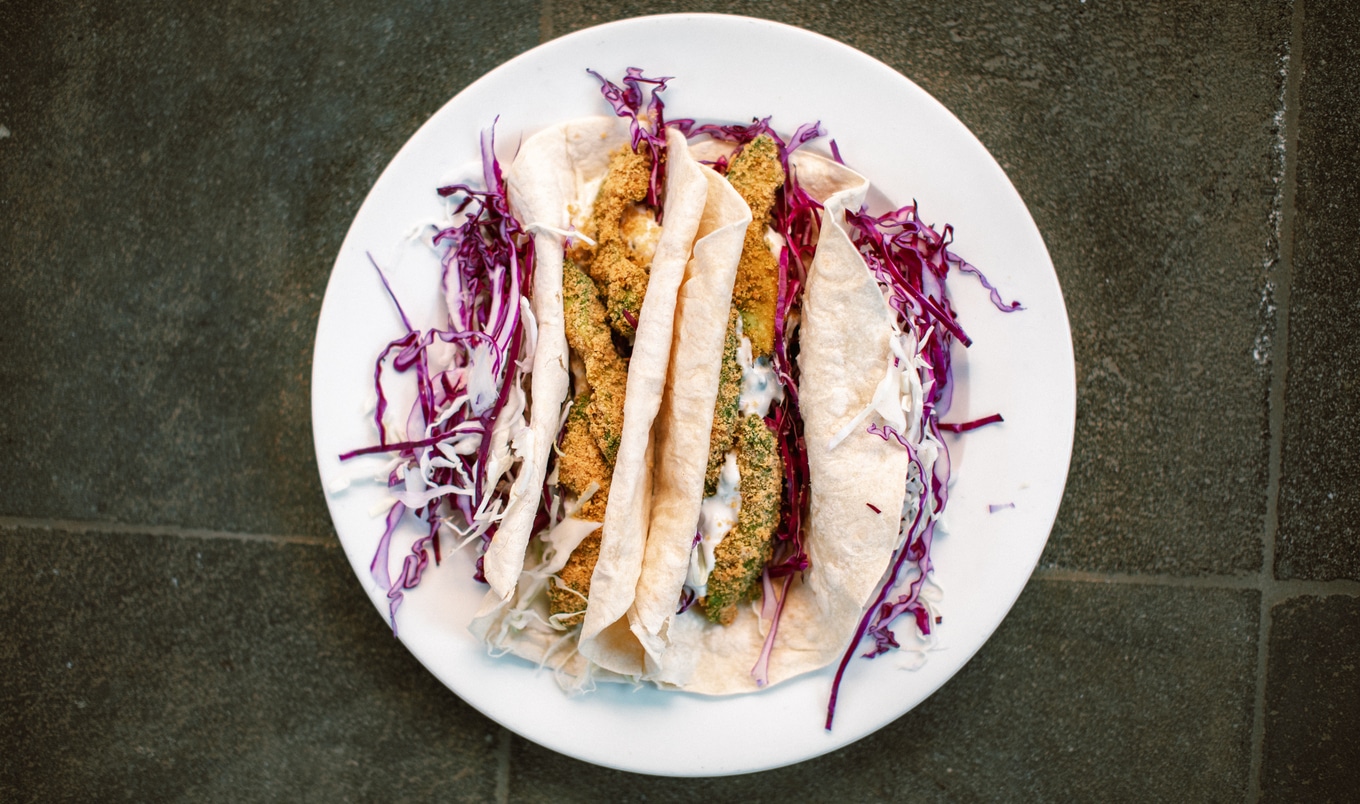 Vegan Crusted Avocado Tacos