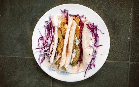 Vegan Crusted Avocado Tacos