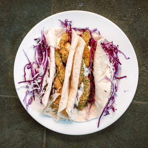Vegan Crusted Avocado Tacos