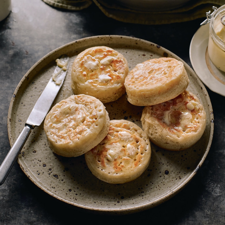 Buttery Vegan English Crumpets