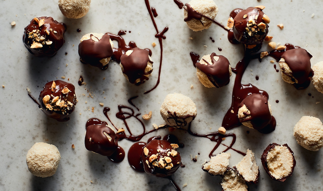 Chocolate-Dipped Coconut Bounty Truffles