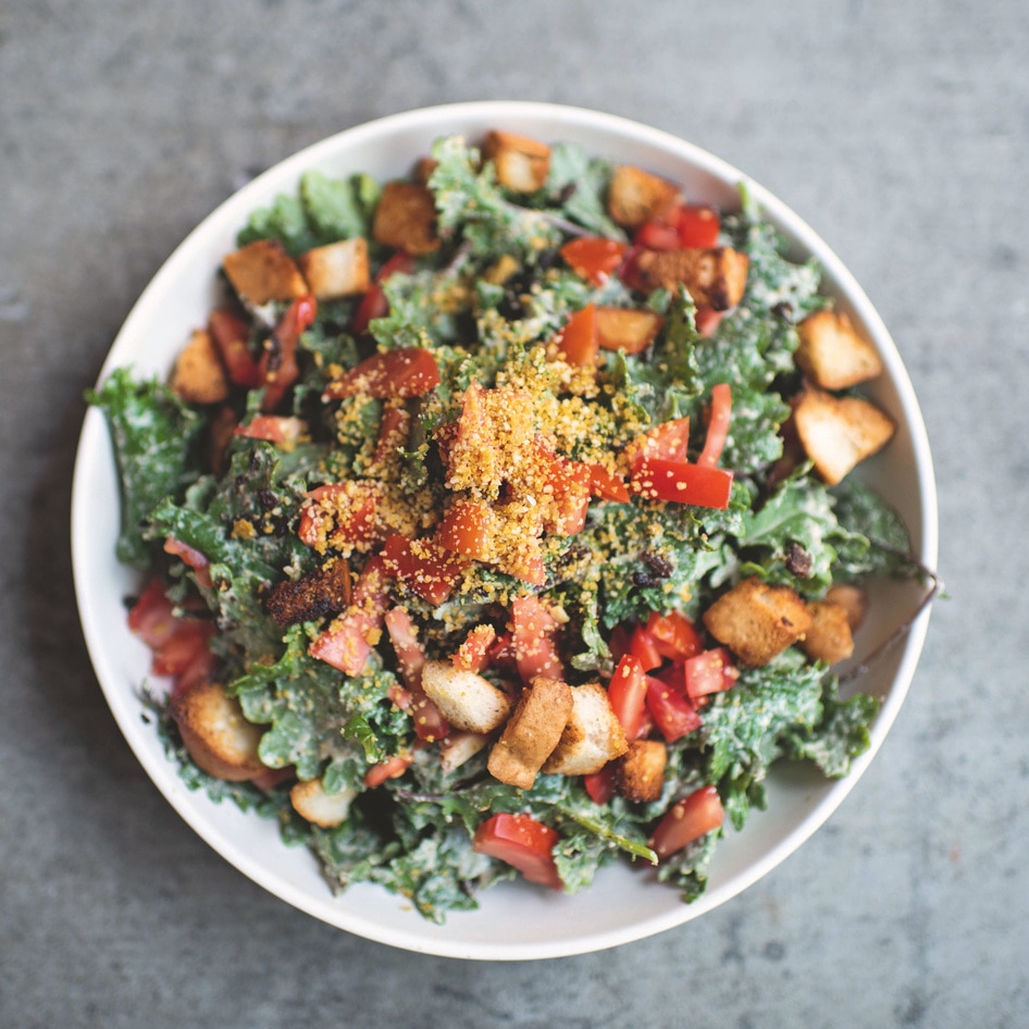 Tangy Vegan Farmhouse Caesar Salad