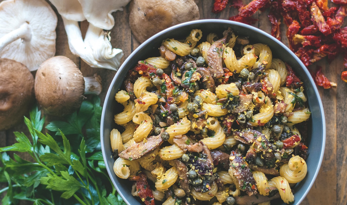 Plant-Based Seafood Pasta in a Tangy Asian-Style Dressing