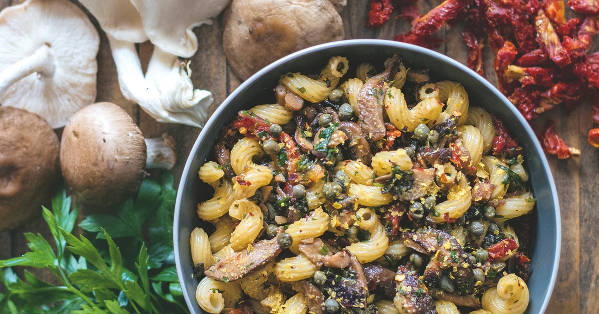 Vegan Seafood Pasta in a Tangy Asian-Style Dressing