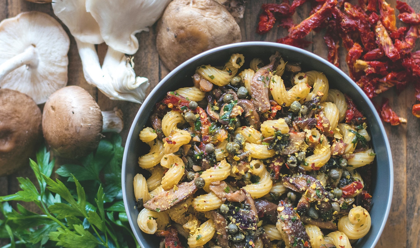 Vegan Seafood Pasta in a Tangy Asian-Style Dressing