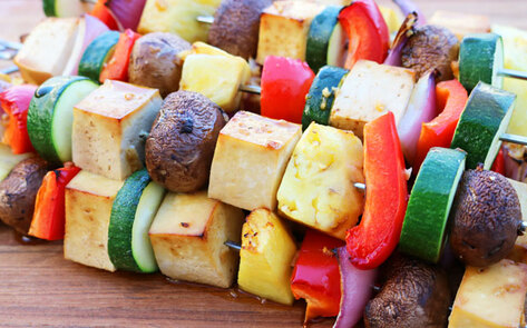 Marinated Tofu Veggie Kebabs