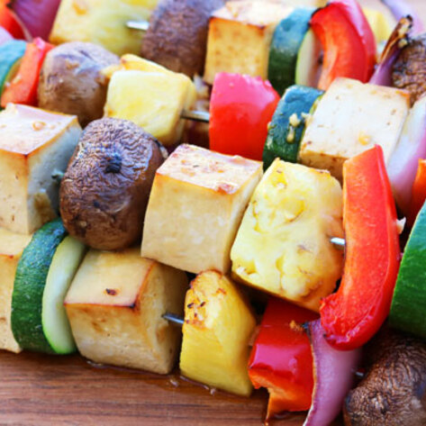 Marinated Tofu Veggie Kebabs