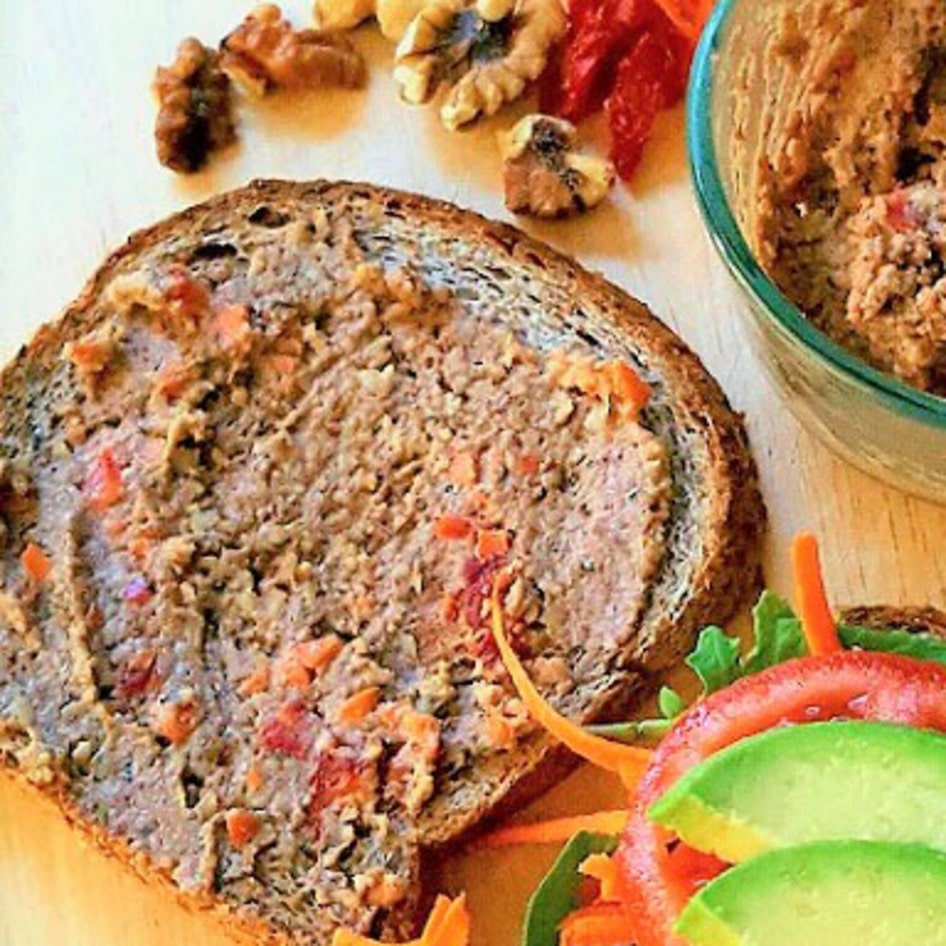 Vegan Sandwich With Walnut Veggie Spread