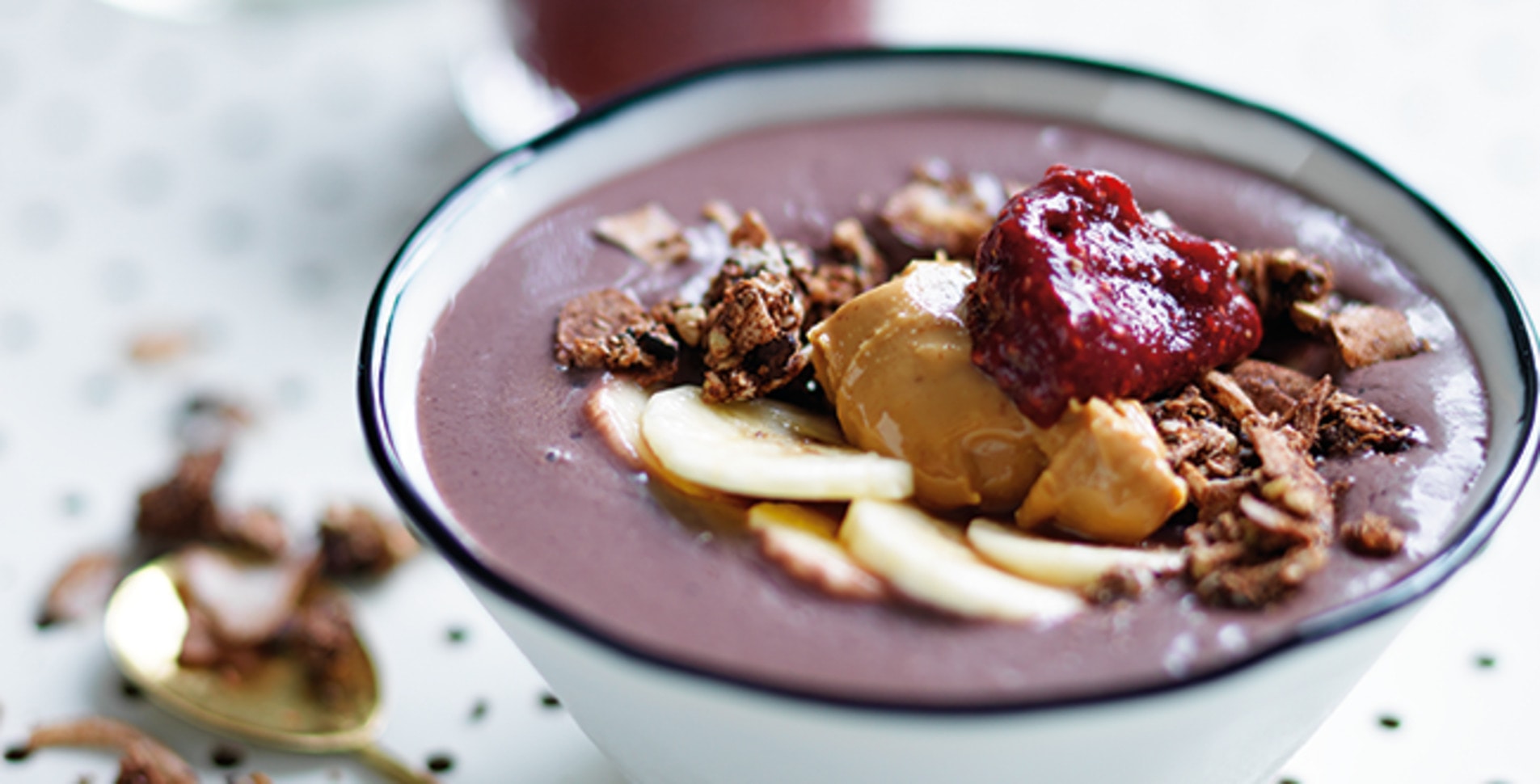 Superfood PB+J Açaí Bowl With Berry-Chia Jam