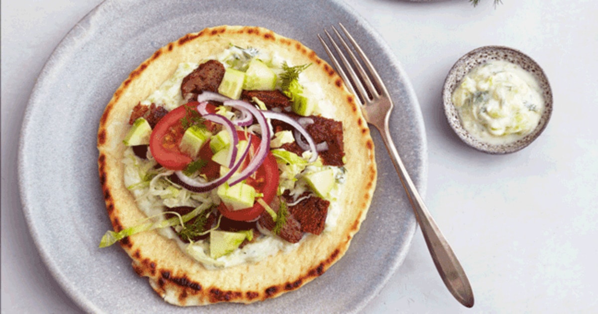 Greek Seitan Gyros With Tzatziki Sauce | VegNews